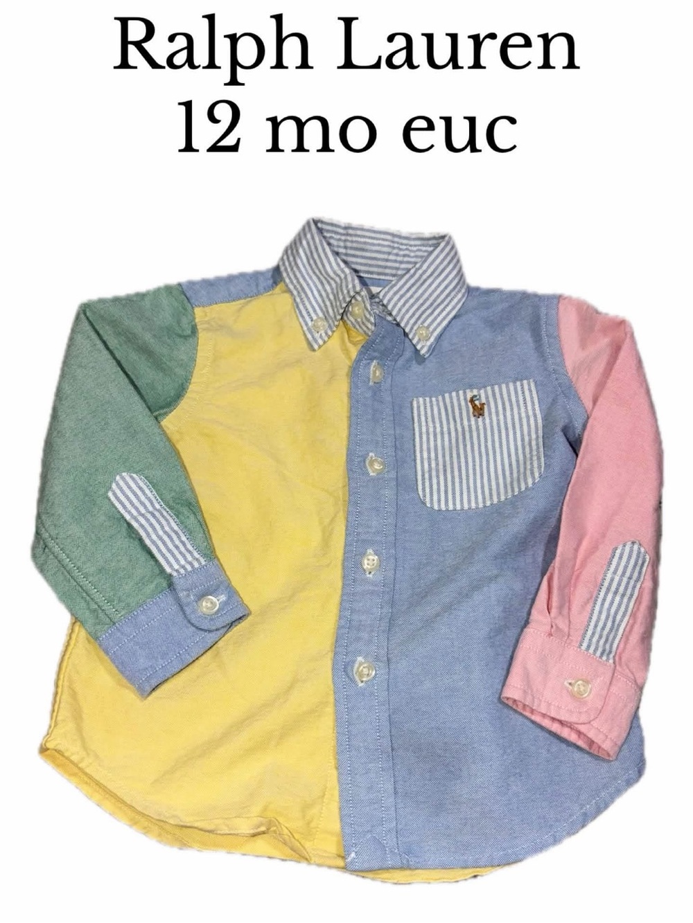 Ralph Lauren 12 month color block shirt